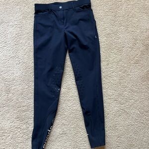 Equiline Breeches Women’s 44 Blue Equestrian Horse Full Seat Tights Pants 28x28